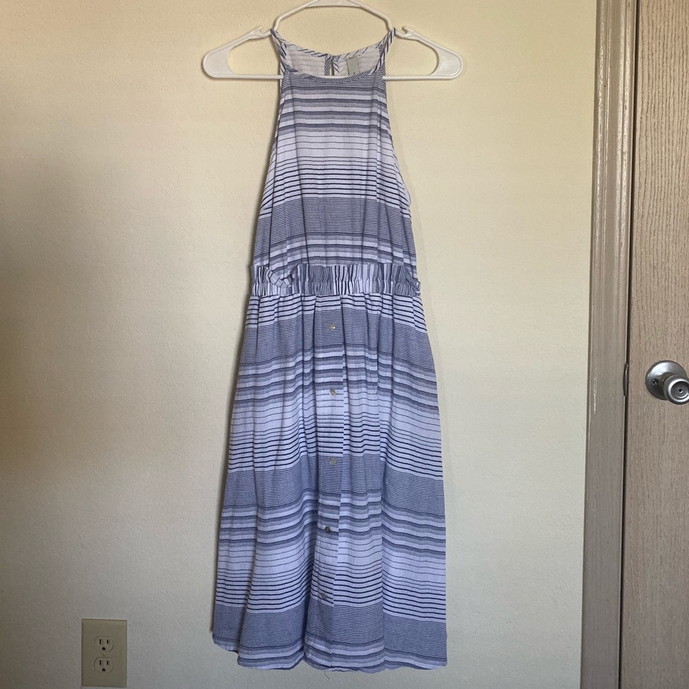 Striped blue and white dress